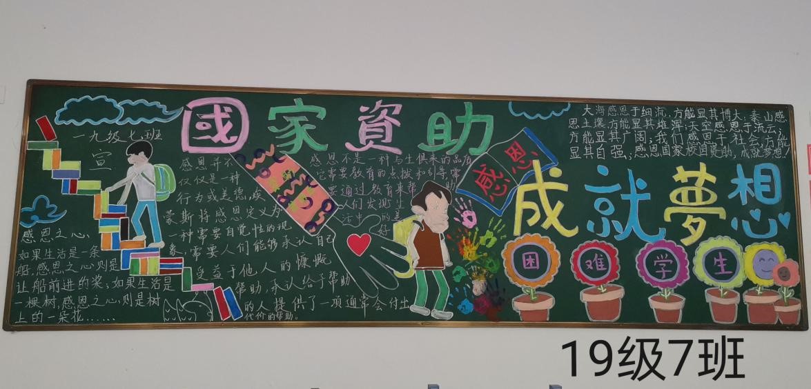 资助政策助我成长黄麓师范学校资助主题黑板报评比